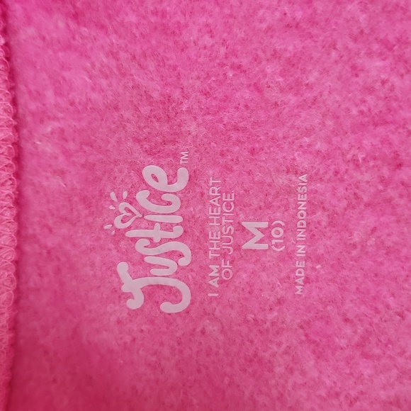 Justice Logo Cropped Sweatshirt Long Sleeve Pullover Vibrant Pink Medium - Picture 5 of 13